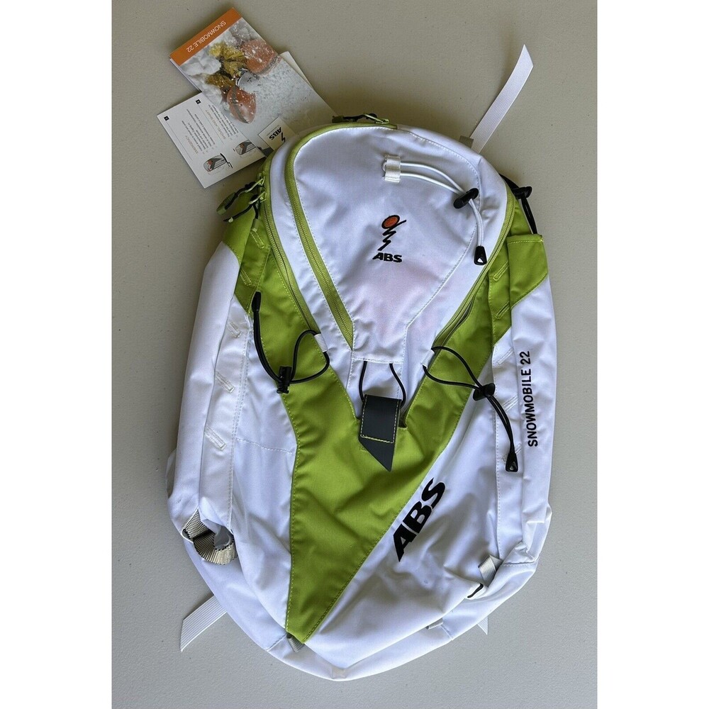 NWT ABS Snowmobile 22 Zip-off Bag For Base Unit Backpack White And Green